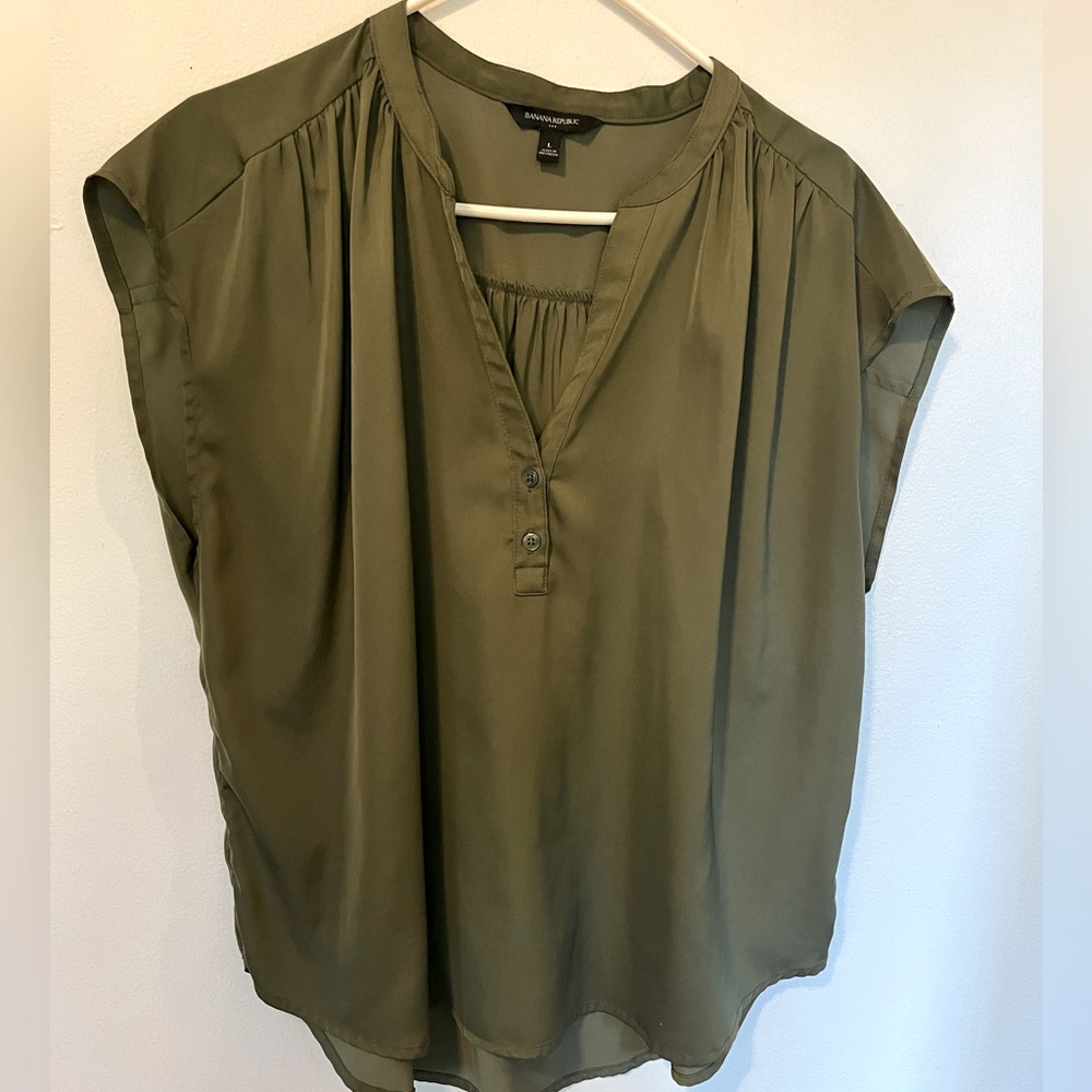Banana Republic Factory dolman blouse with buttons.